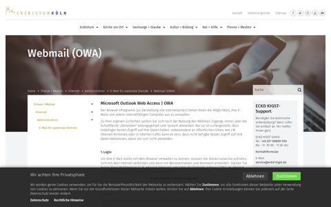 Webmail (OWA) | Erzbistum Köln