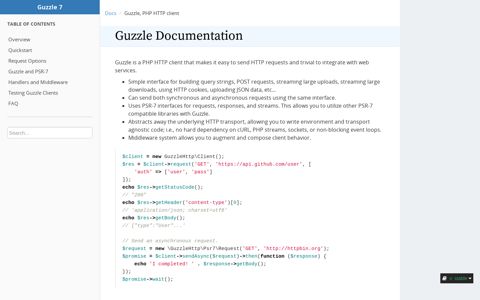 Guzzle, PHP HTTP client — Guzzle Documentation
