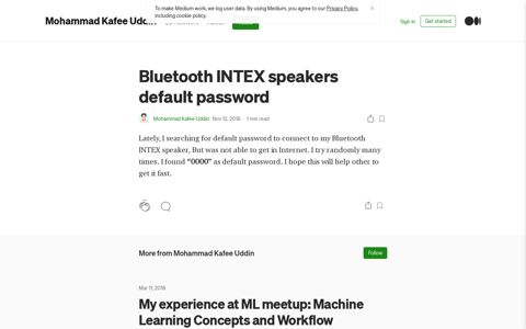 Bluetooth INTEX speakers default password | by Mohammad ...