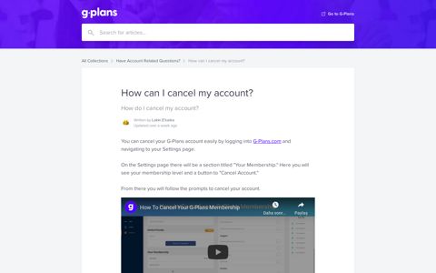 How can I cancel my account? | G Plans Help Center
