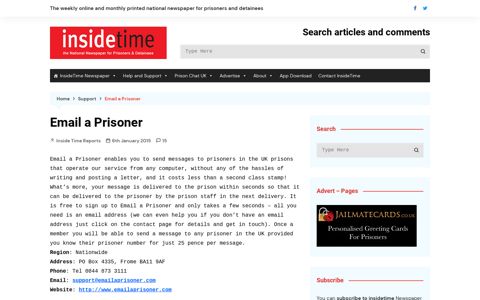 Email a Prisoner – insidetime & insideinformation