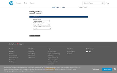 HP Registration - Login - HP Product Registration