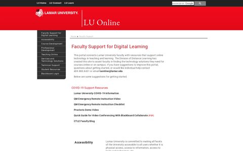 Instructional Technology Faculty Portal - Lamar University