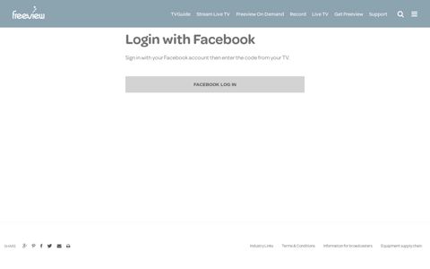 Login with Facebook - Freeview