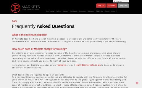 FAQ Doc - JP Markets