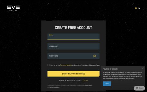 Sign up and Create a Free EVE Online Account