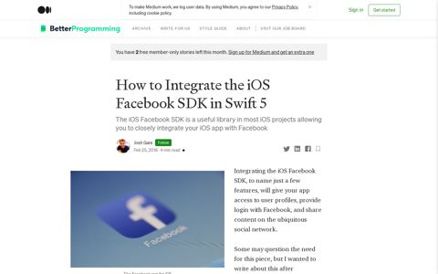 How to Integrate the iOS Facebook SDK in Swift 5 | by Josh ...