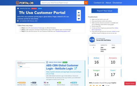 Tfc Usa Customer Portal
