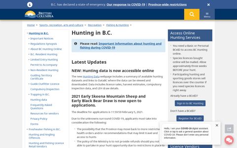 Hunting in B.C. - Province of British Columbia