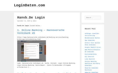 Hanvb.De - Online-Banking - Hannoversche Volksbank Eg