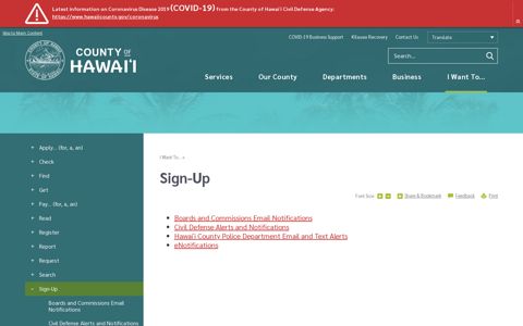 Sign-Up | Hawaii County, HI