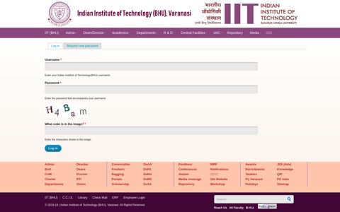 Log in | Indian Institute of Technology(BHU) - IIT (BHU)