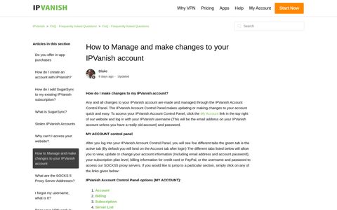 How to Manage and make changes to your IPVanish account ...