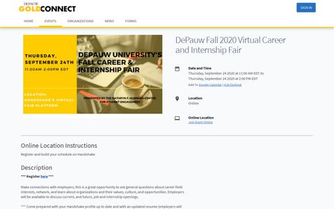 DePauw Fall 2020 Virtual Career and Internship Fair ...