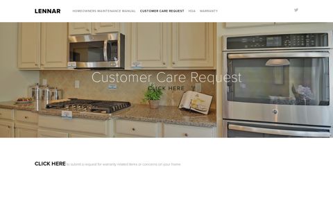 Customer Care Request — Lennar - Lennar Corporation