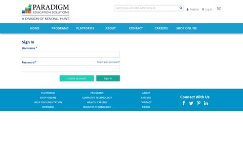 User account - Paradigm Education Solutions