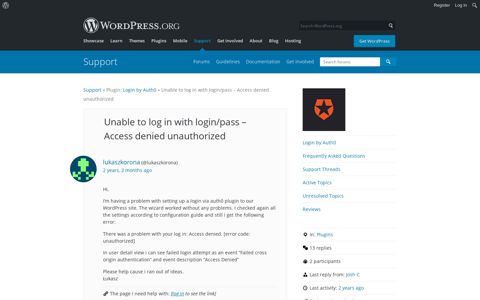 Unable to log in with login/pass – Access denied unauthorized ...