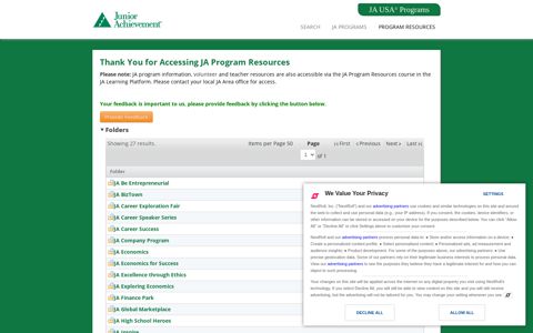 Program Resources - JA - Junior Achievement USA