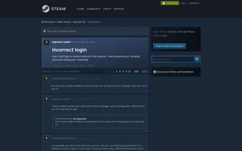 Incorrect login :: Help and Tips - Steam Community
