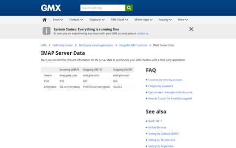 IMAP Server Data - GMX Support - GMX Help Center