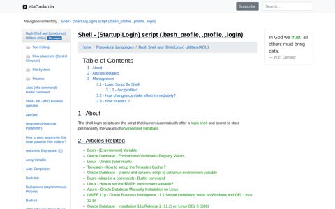 Shell - (Startup|Login) script (.bash_profile, .profile, .login)
