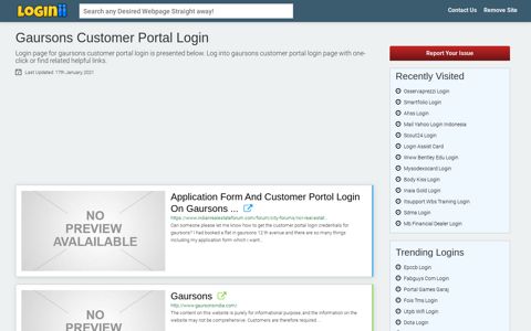 Gaursons Customer Portal Login - Loginii.com