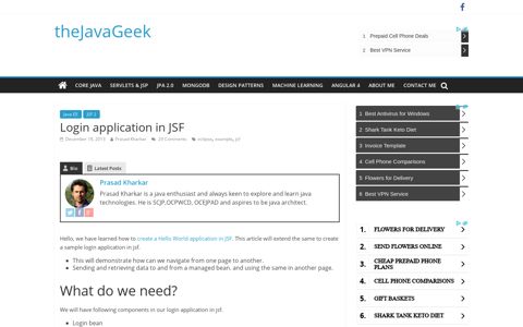 Login application in JSF - theJavaGeek