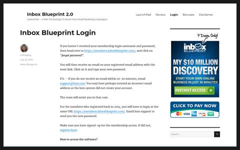 Inbox Blueprint Login - Inbox Blueprint Review (2019)