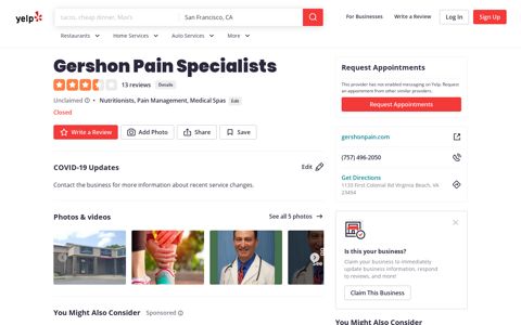 Gershon Pain Specialists - 12 Reviews - Nutritionists - 1133 ...