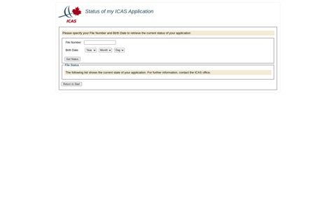 Status of my ICAS Application