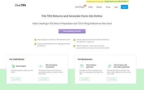 File TDS Return and Generate Form 16 Online with ClearTDS