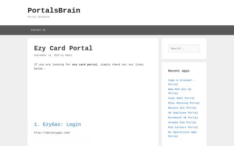 Ezy Card - Ezygas: Login - PortalsBrain - Portal Database