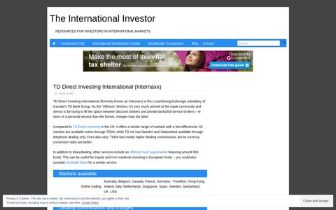TD Direct Investing International (Internaxx) – The ...