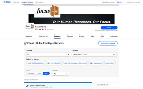 Working at Focus HR, Inc: Employee Reviews | Indeed.com