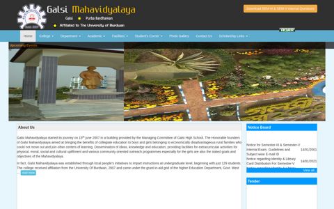 Welcome To The Official Site of Galsi Mahavidyalaya