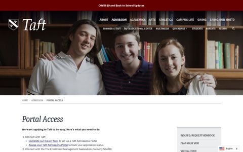 Portal Access - Taft School