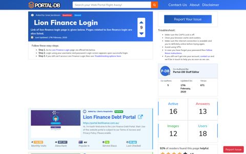 Lion Finance Login - Portal-DB.live