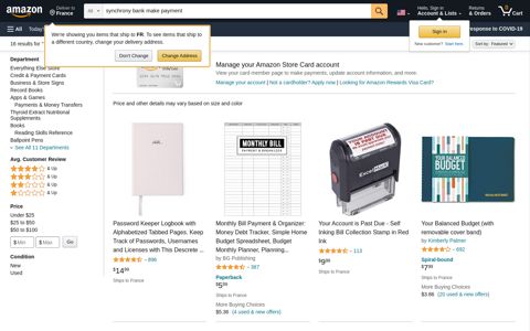 synchrony bank make payment - Amazon.com