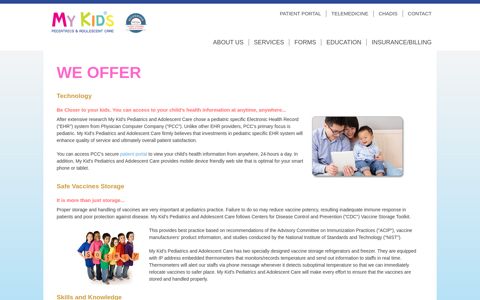 We Offer - My Kids Pediatrics & Adolescent Care