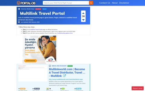 Multilink Travel Portal