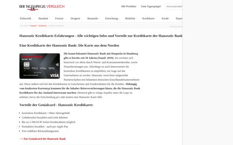 Hanseatic Kreditkarte Erfahrungen - Top Infos zur Hanseatic ...