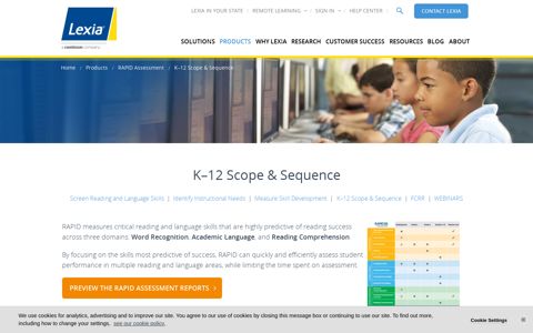 Lexia RAPID Assessment | K-12 Scope & Sequence