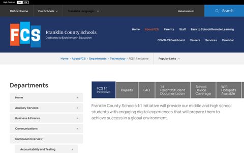 Departments / FCS 1:1 Initiative - Franklin County Schools