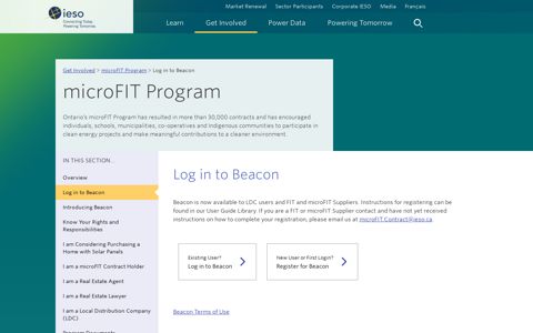Log in to Beacon - Independent Electricity System Operator