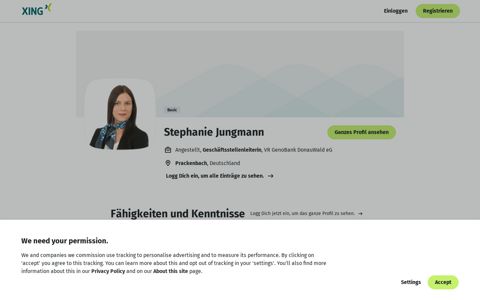 Stephanie Jungmann - VR GenoBank DonauWald eG - Xing