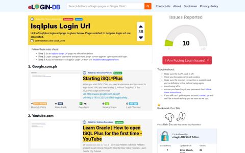 Isqlplus Login Url - Find Login Page of Any Site within Seconds!
