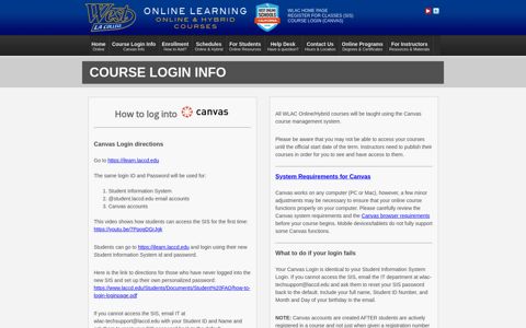 Course Login Info | WLAC Distance Learning