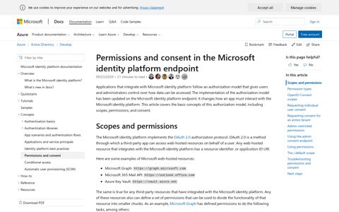 Microsoft identity platform scopes, permissions, and consent ...