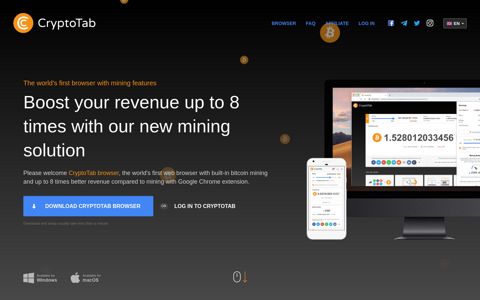 Get CryptoTab - Easy way for Bitcoin Mining