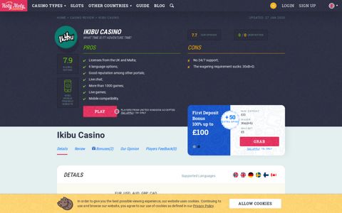 Ikibu Casino Review ▷ Nov 2020 | First Deposit Bonus 100 ...